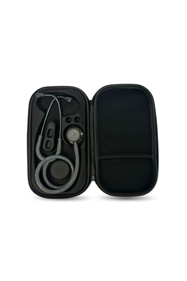 Fekete sztetoszkóp tok elegáns dizájnnal és funkcionalitással a drinuniformától