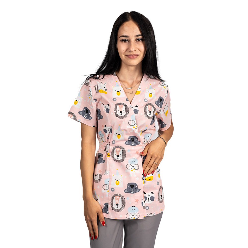 Oroszlános kimonó orvosi köpeny két foltzsebbel Oroszlános kimonó orvosi köpeny két foltzsebbel