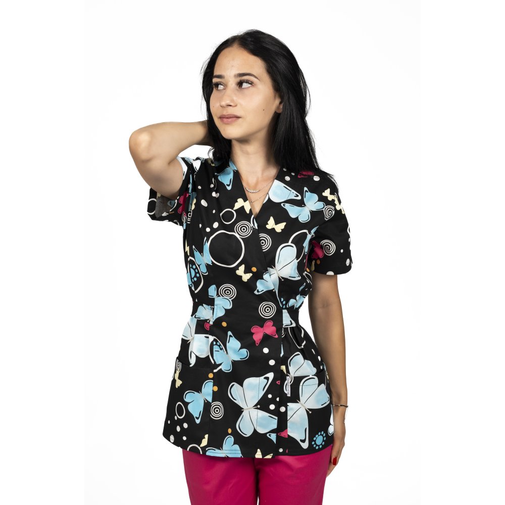 Blackbutterfly kimonó orvosi köpeny két foltzsebbel 