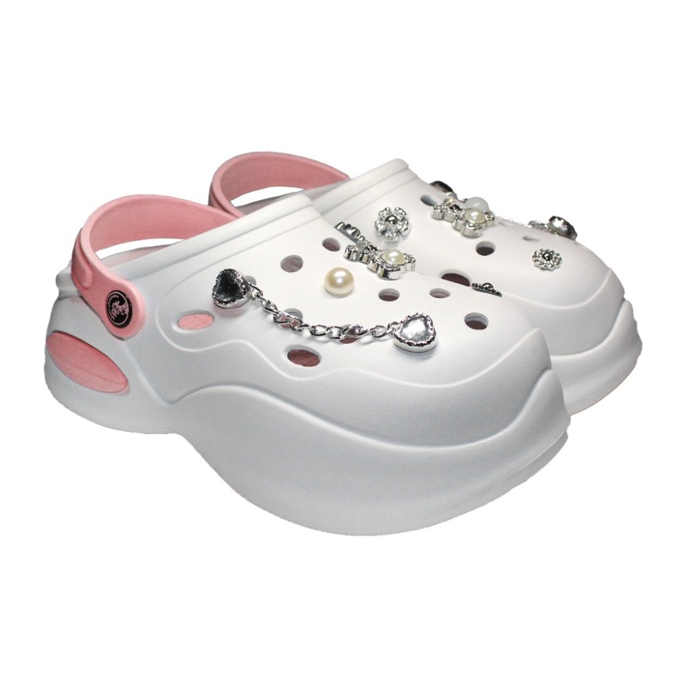 Fehér és rózsaszín orvosi klumpa nőknek - Klumpa díszítőelemekkel