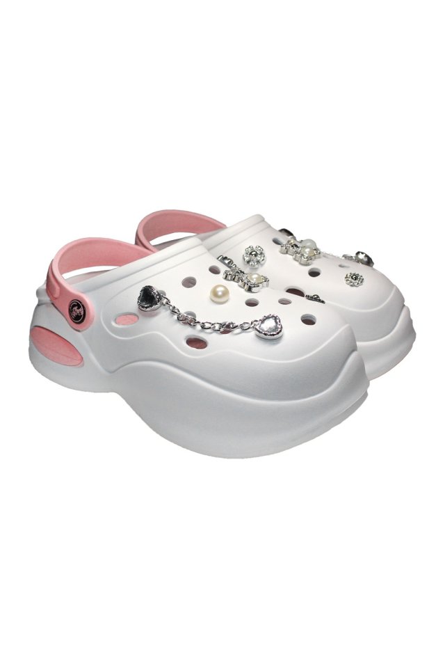 Fehér és rózsaszín orvosi klumpa nőknek - Klumpa díszítőelemekkel