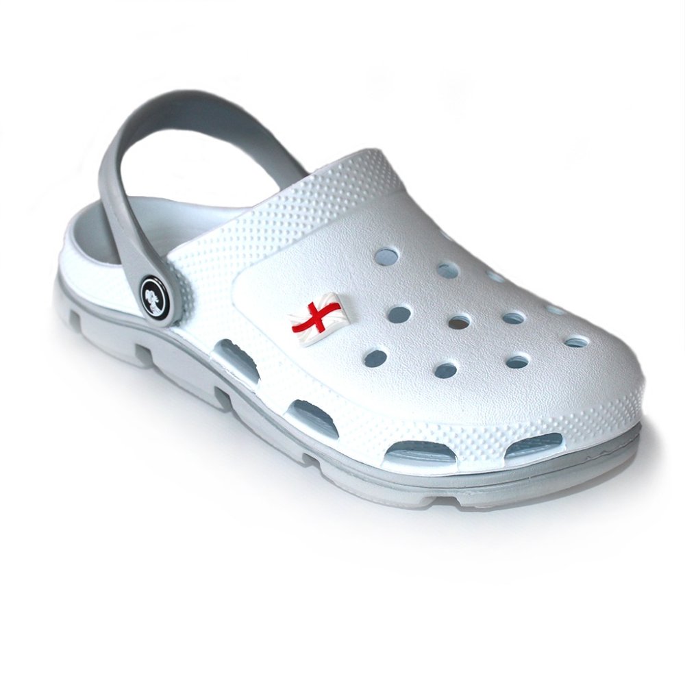 Fehér és szürke professzionális orvosi klumpa EVA habból - unisex modell, rátétekkel