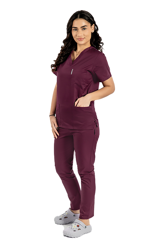 V-alakú orvosi ruha horgonnyal és három zsebbel