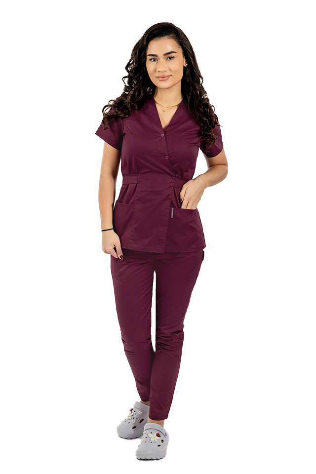 Visina orvosi öltöny, kimonó blúzzal és vizina nadrág gumival