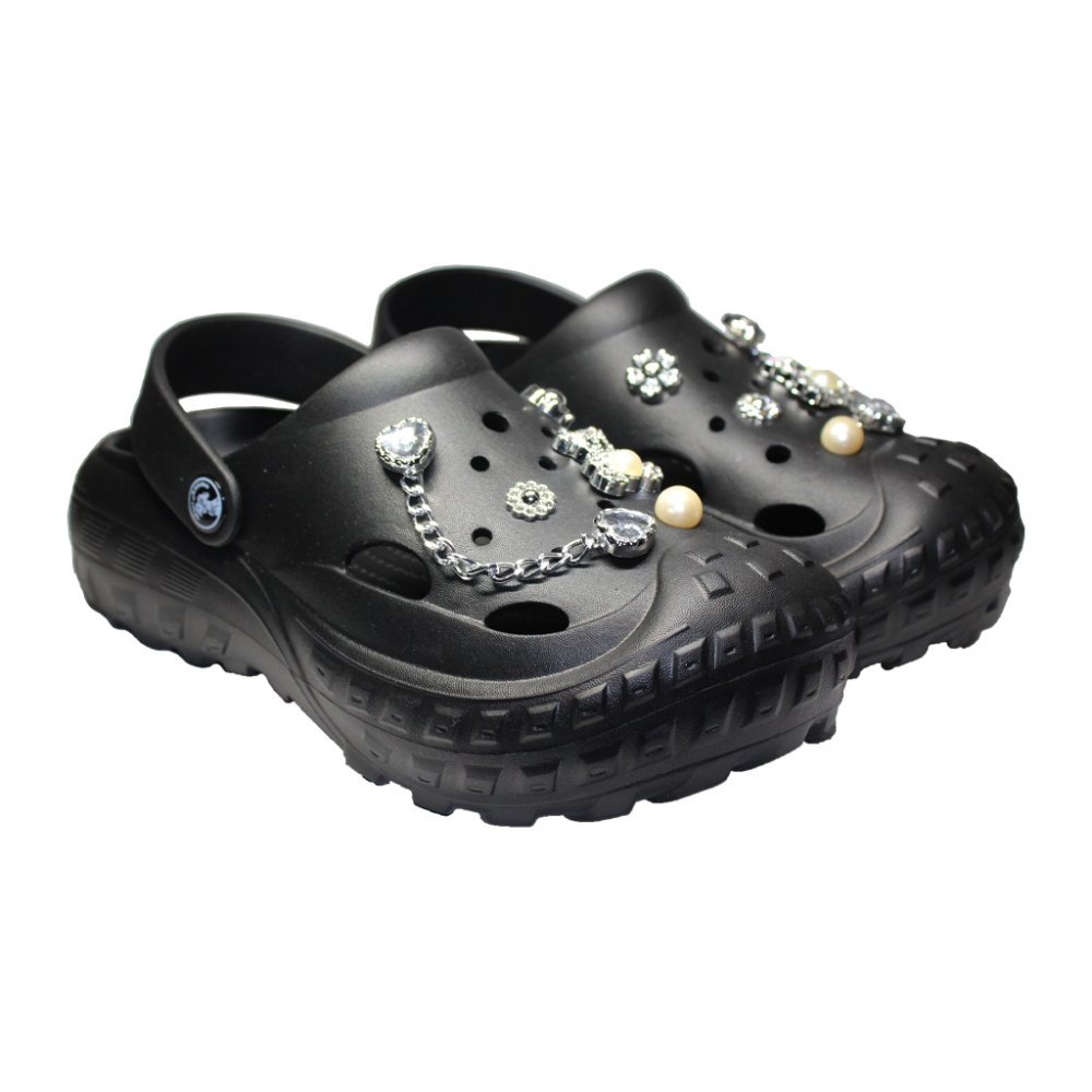 Fekete orvosi klumpa nőknek - Applikációs részletekkel ellátott klumpa