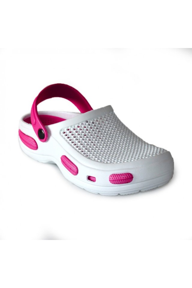 Fehér, ciklámen mintás, női orvosi klumpa EVA habból