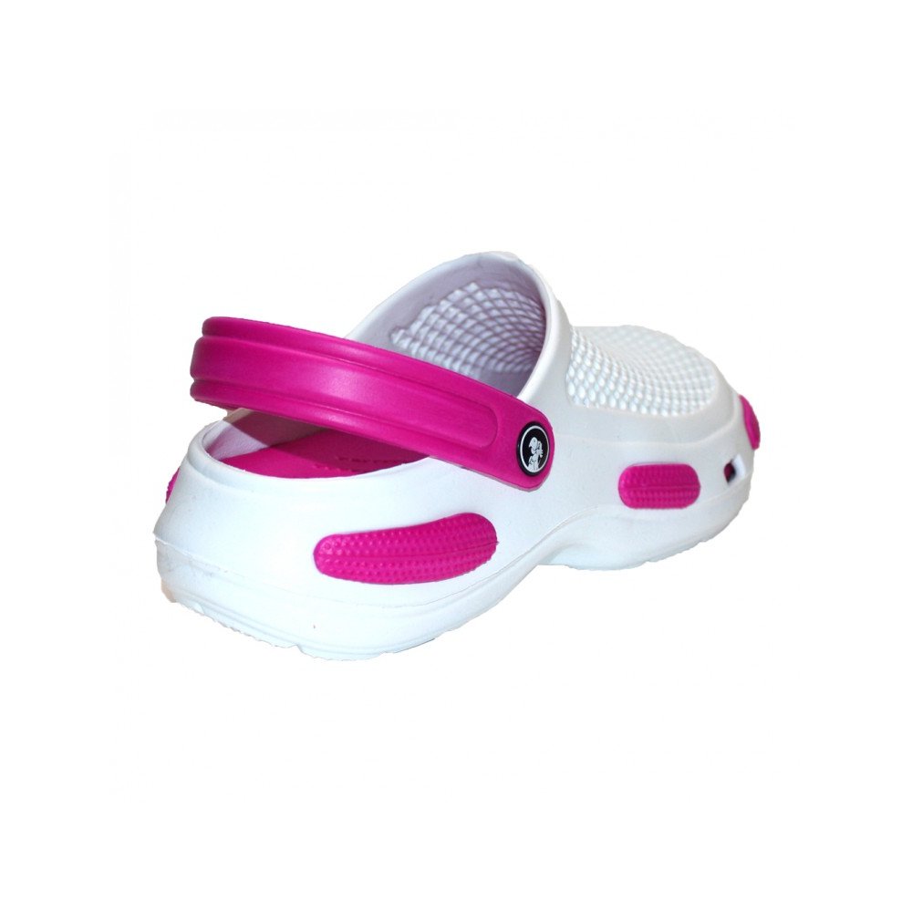 Fehér, ciklámen mintás, női orvosi klumpa EVA habból