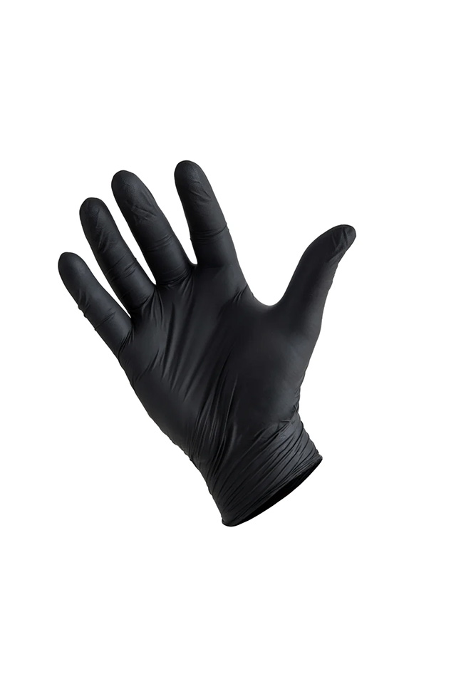 100 darabos fekete nitril kesztyűkészlet orvosok védelmére és vizsgálatára