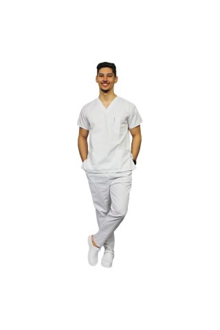  Uniszex fehér férfi orvosi ruha