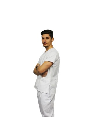  Uniszex fehér férfi orvosi ruha