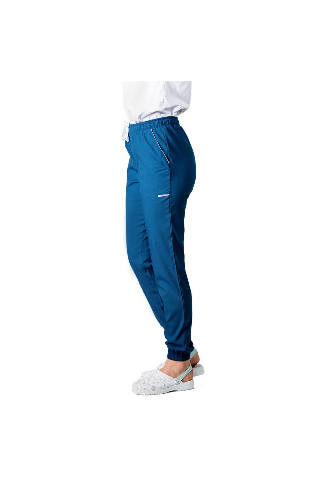Stretch orvosi nadrág típusú jogger farmer húzózsinórral, derékban és bokában gumival