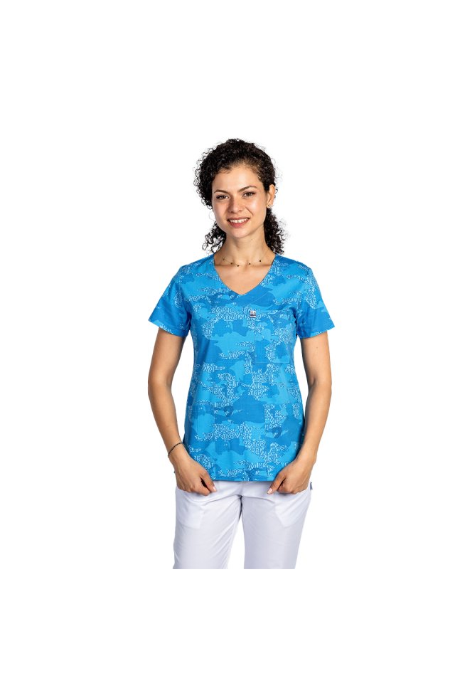 OUTLET Blue Army nyomott orvosi ruha három foltos zsebbel