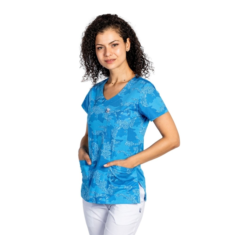 OUTLET Blue Army nyomott orvosi ruha három foltos zsebbel